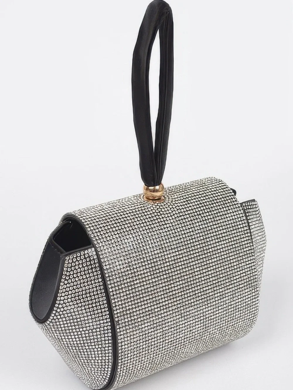 Rhinestone Wrist Band Flap Clutch